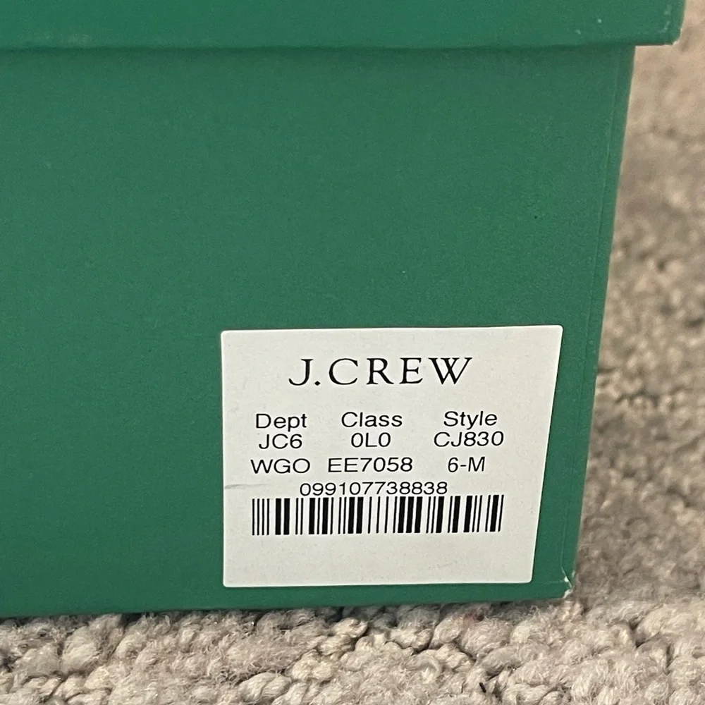 J. Crew Metallic and Brown Strappy Toe Ring Sandals, Stacked 2” Block Heel, 6